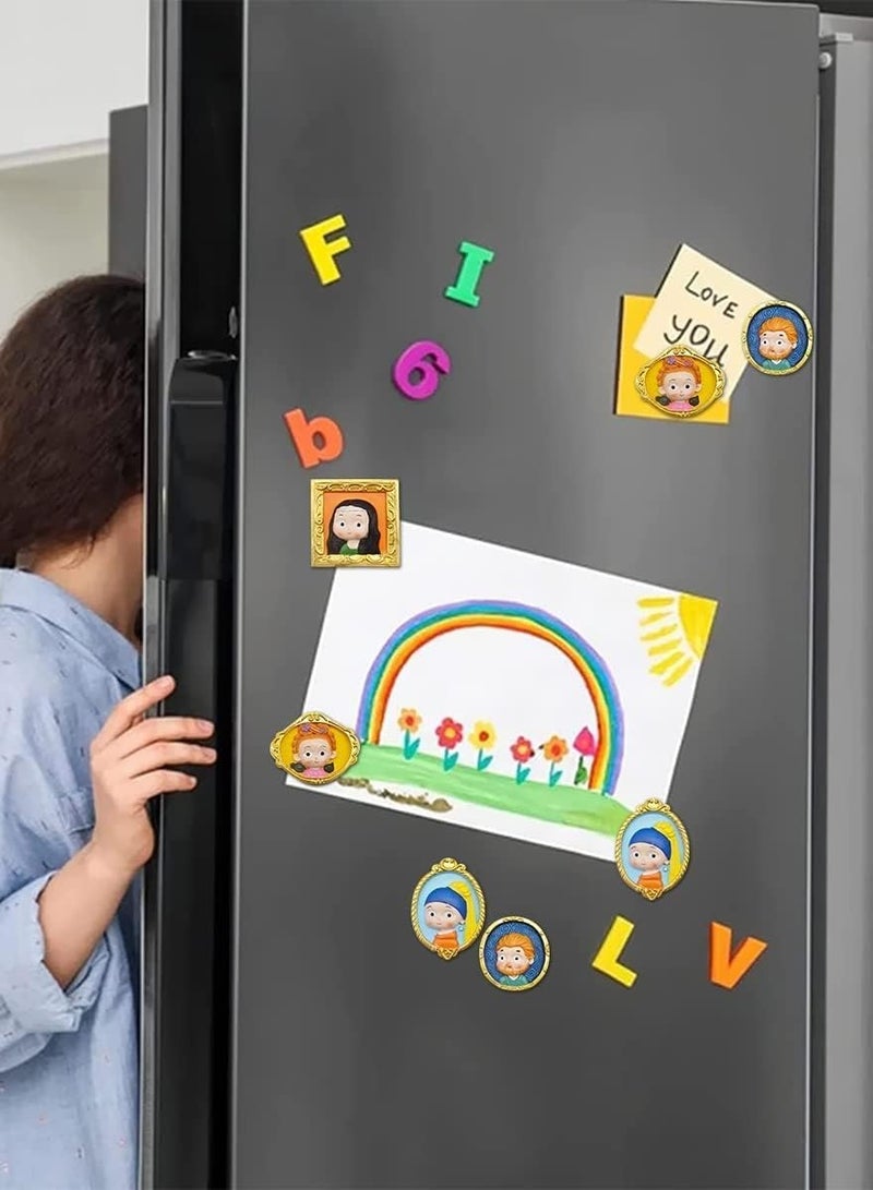 SYOSI Cute Fridge Magnet, 3D Painting Decorative Magnets for Fridge, Glass Magnets for Refrigerator, Locker Accessories Whiteboard Magnets for Office House Office Kitchen Dishwasher Locker Personal Use 4PCS - Image 4