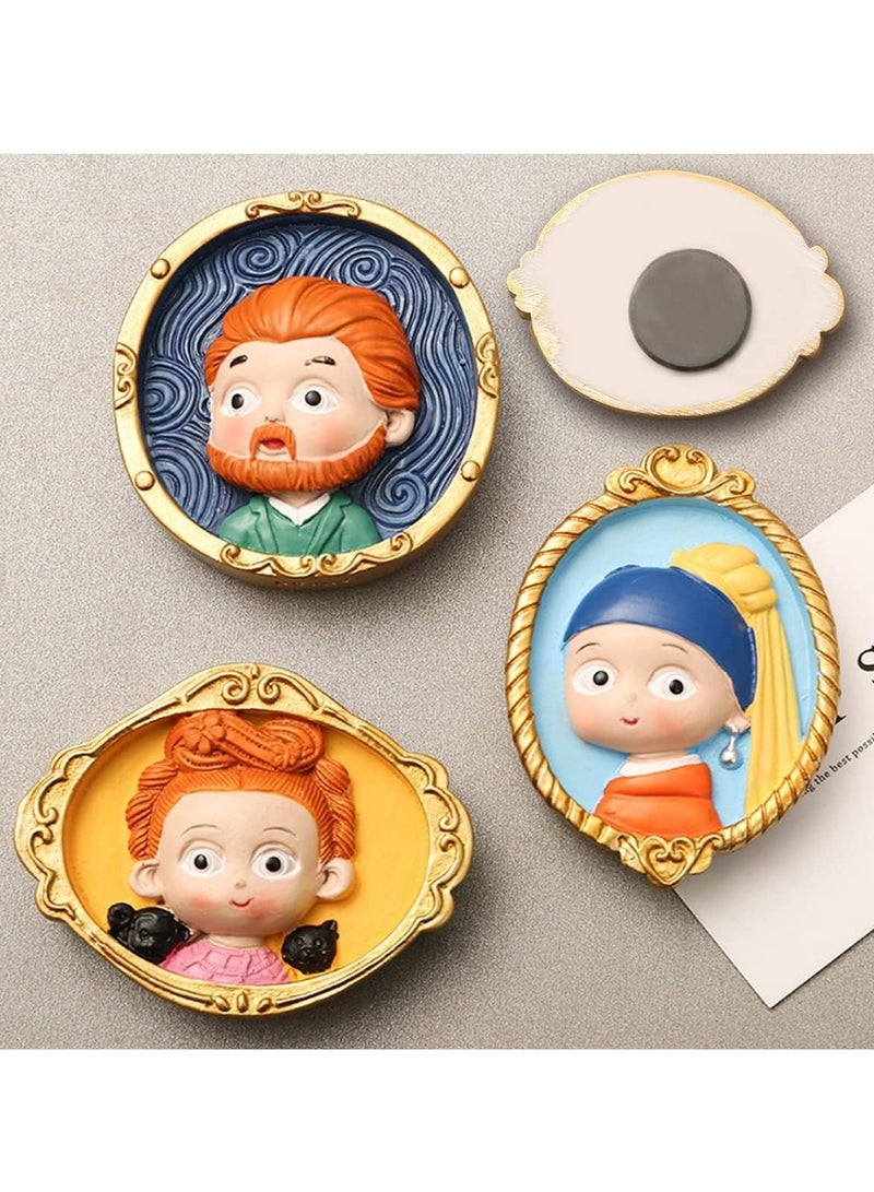 SYOSI Cute Fridge Magnet, 3D Painting Decorative Magnets for Fridge, Glass Magnets for Refrigerator, Locker Accessories Whiteboard Magnets for Office House Office Kitchen Dishwasher Locker Personal Use 4PCS - Image 3