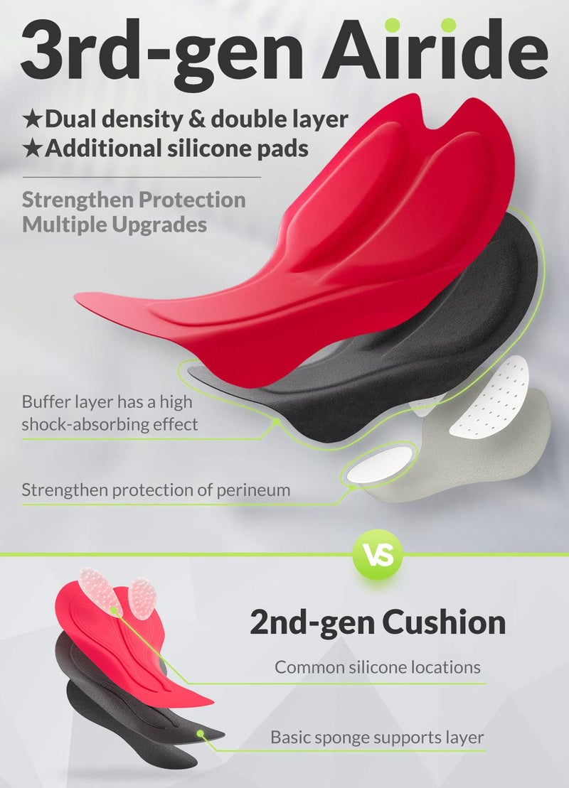 Baleaf شورتات دراجات نسائية BALEAF مع وسادة 4D شورتات دراجات هوائية 7" مع جيوب UPF50+ أحمر L - Image 4