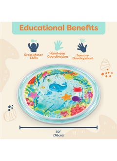 B. Toys B. Baby - Baby Water Mat - Inflatable Tummy Time Mat - 6 Removable Sea Animals - Water Activity Mat for Babies - Easy to Clean - 6 Months + - Wonder Waves  - Image 2