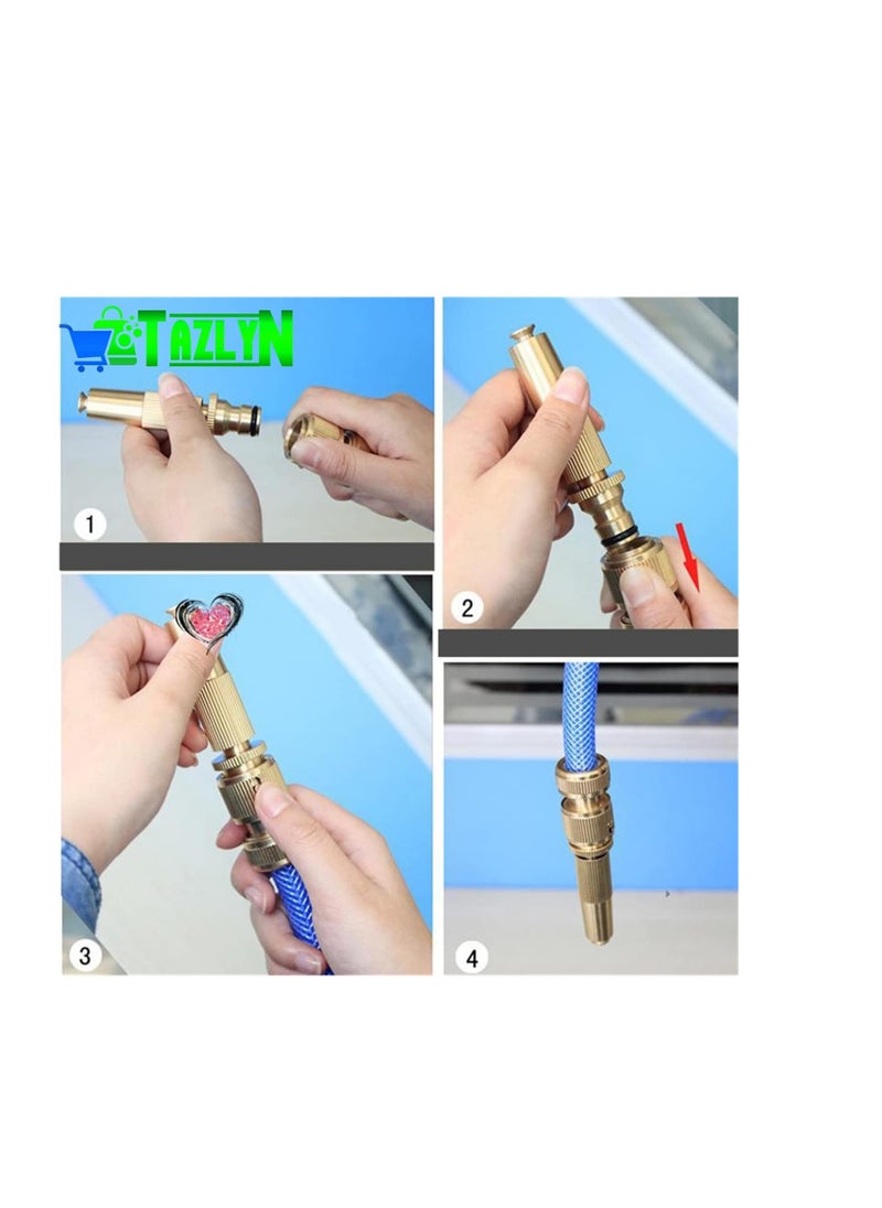 Generic - Tazlin Copper Water Spray Nozzle For Car Wash Booster Nozzle With Adjustable High Water Pressure Copper For Gardening Irrigation Tools And Water Pipe ×2000-From Rana Store - Image 1