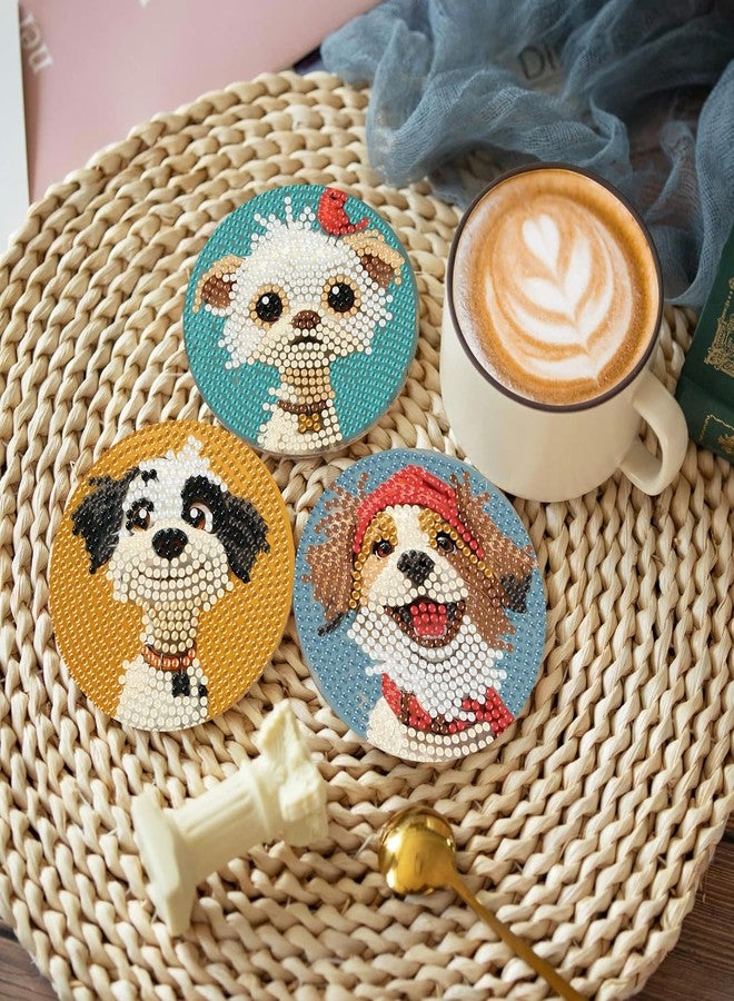 cupmod Cute Dog Diamond Art Painting Coasters Kit, 8 Pieces Puppy Diamond Art Coasters with Holder, DIY Dog Diamond Coasters for Beginners - Image 5