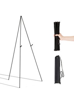 Easel Stand for Display Wedding Sign Poster 63 Inches Tall - with Bag Collapsible & Portable - Adjustable Height - Sturdy Metal Tripod - Non-Slip Rubber Bottom Ideal for Events Presentations