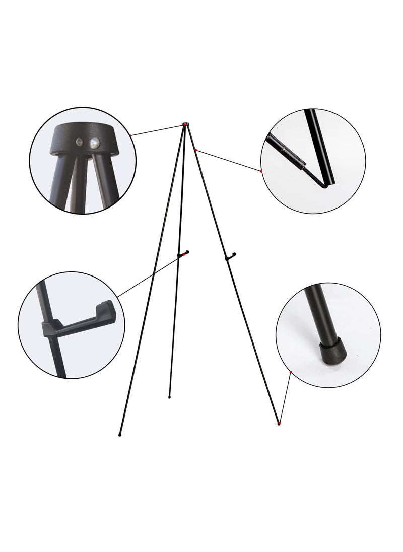 SYOSI - Easel Stand for Display Wedding Sign Poster 63 Inches Tall - with Bag Collapsible & Portable - Adjustable Height - Sturdy Metal Tripod - Non-Slip Rubber Bottom Ideal for Events Presentations - Image 1