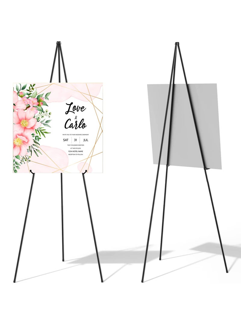 SYOSI - Easel Stand for Display Wedding Sign Poster 63 Inches Tall - with Bag Collapsible & Portable - Adjustable Height - Sturdy Metal Tripod - Non-Slip Rubber Bottom Ideal for Events Presentations - Image 1