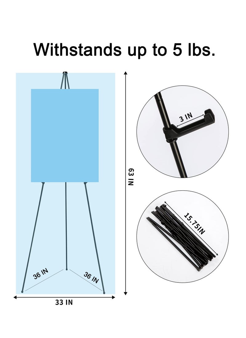 SYOSI - Easel Stand for Display Wedding Sign Poster 63 Inches Tall - with Bag Collapsible & Portable - Adjustable Height - Sturdy Metal Tripod - Non-Slip Rubber Bottom Ideal for Events Presentations - Image 1