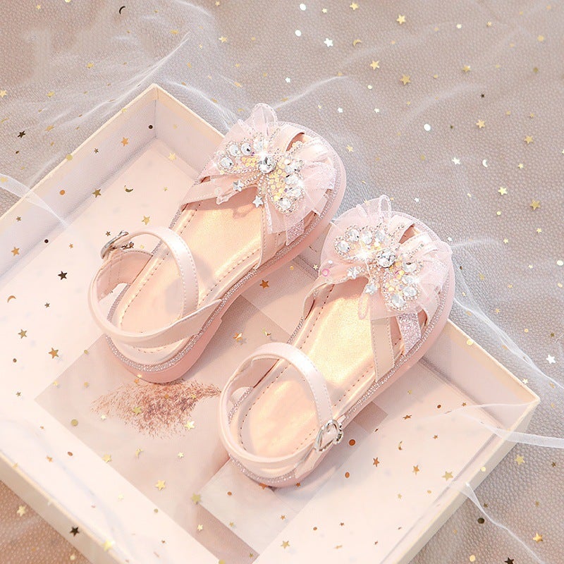 Girls' Shoes Children'S Princess Sandals Summer Style Crystal Baby Girl Stylishly Breathable - Image 1