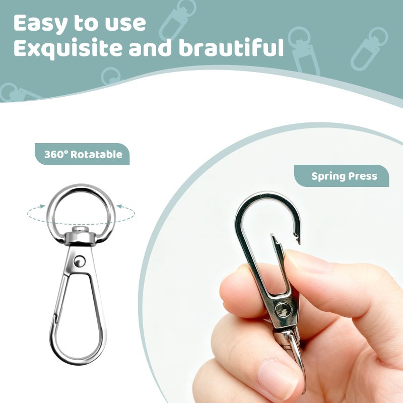 TiSuit 12pcs Swivel Push Gate Snap Hooks Clasps for DIY Crafts Keychain Clip Purse Handbag Making Accessories (Light Gold,Small(32mm)) - Image 3