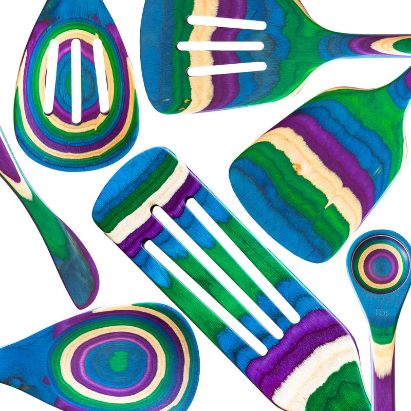 Totally Bamboo Baltique Mumbai Collection 7 Piece Cooking Utensil Set, Safe for Nonstick - Image 5
