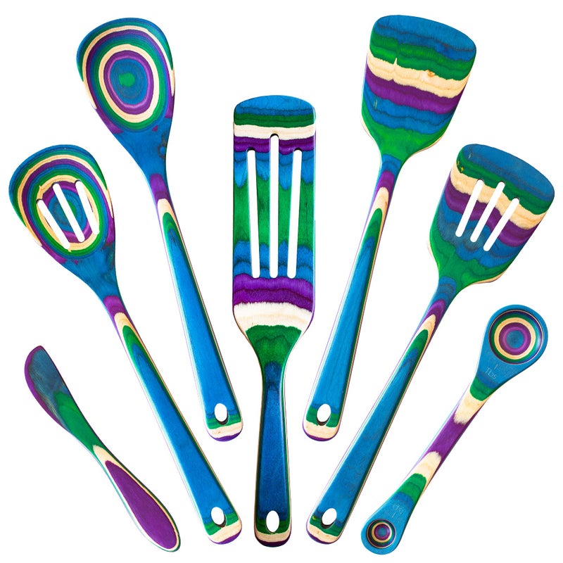 Totally Bamboo Baltique Mumbai Collection 7 Piece Cooking Utensil Set, Safe for Nonstick - Image 1