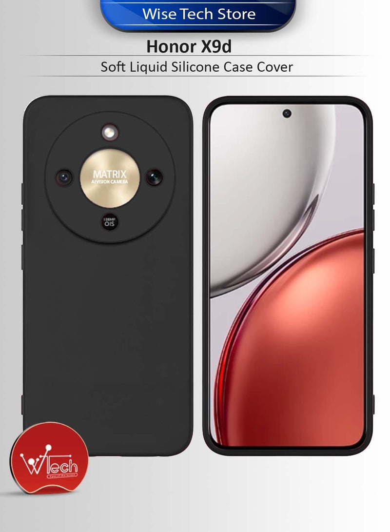 دبليو تيك غطاء هاتف Honor X9d 5G 2025 من السيليكون السائل الناعم (MCRPSN) - أسود - Image 1