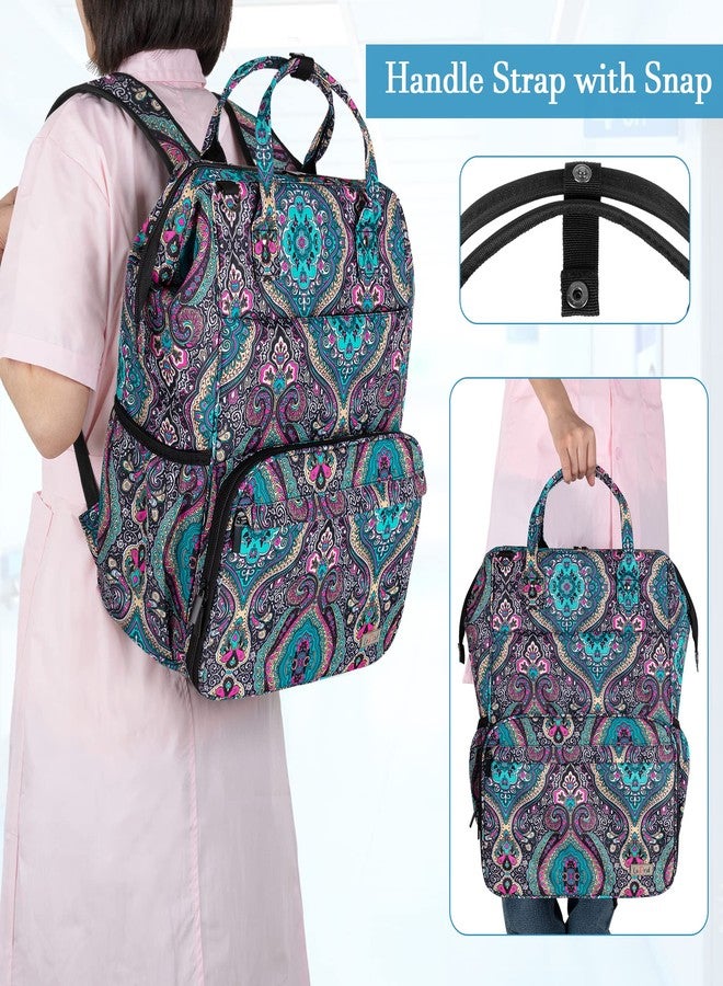 LoDrid Nurse Bag, Heavy Duty Nurse Work Backpack for Men & Women, Nurse Storage Backpack for Work with Steel Frame Top, 15.6" Laptop Layer, Zip-Top Closure & Inner Padded, Totem, Bag Only - Image 5
