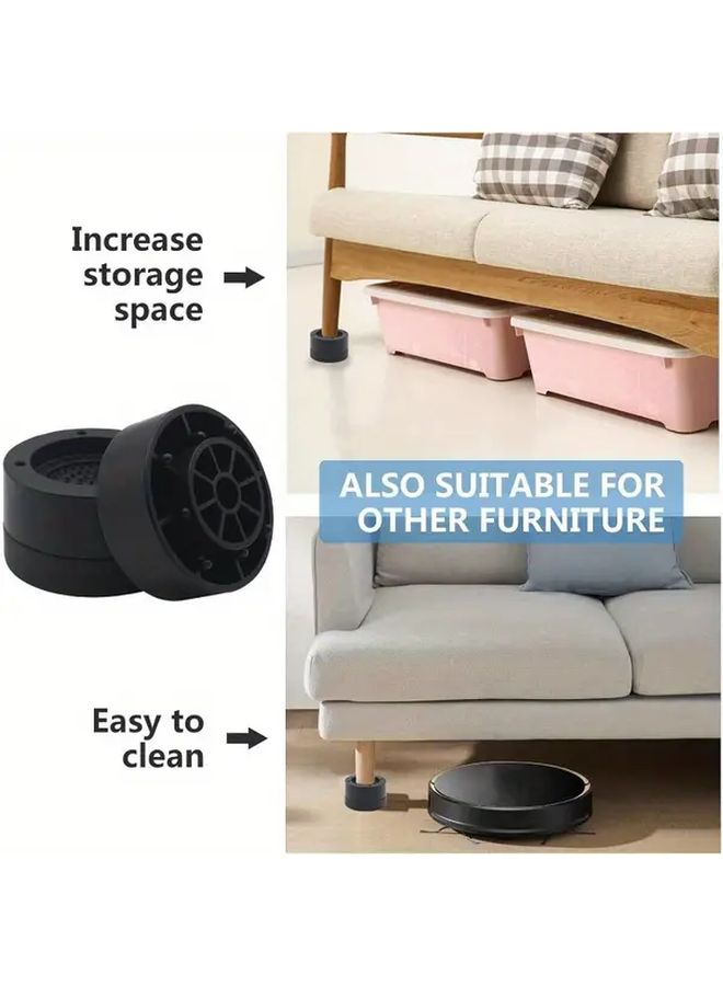 Heavy Duty Furniture Risers Black Adjustable Height 1 2 3 Inch Support 1300 Lbs - Image 3