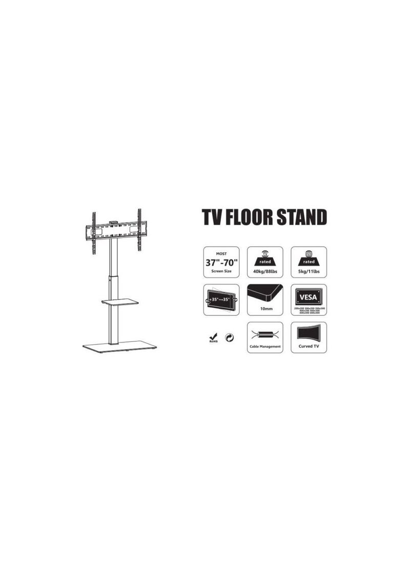 BRANDTECH Brandtech TV Mobile TV Trolly Stand , Fits Screen Size 37 Inches to 70 Inches.  - Image 2