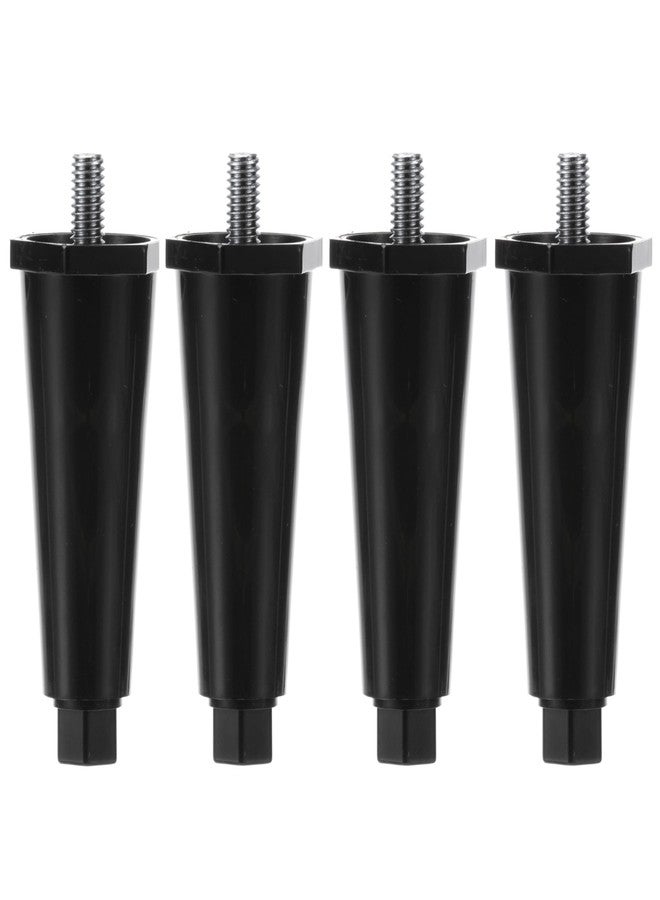 OCSParts OCS Parts 4-Pack Black Thermoplastic Appliance Legs | Adjustable Height 4-Inch Countertop Appliance Legs with 3/8-16 x 5/8" Protruding Mounting Studs for Safe and Easy Installation (Hex Toe) - Image 1