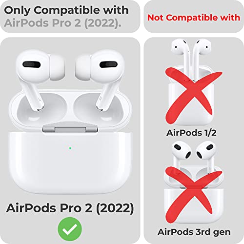 NEWTECHNO Tough Armour Cover Case Compatible with Airpods Pro 2 (2023/2022) / Airpods Pro 2nd Generation Case-Matte Black - Image 2