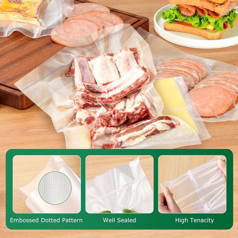Fresko Vacuum Sealer Bags, 150 Gallon 11" x 16" and Quart 8" x 12" and Pint 6" x 10" BPA Free PreCut Bag, Commercial Grade Food Vac Bags for Storage, Meal Prep or Sous Vide - Image 2