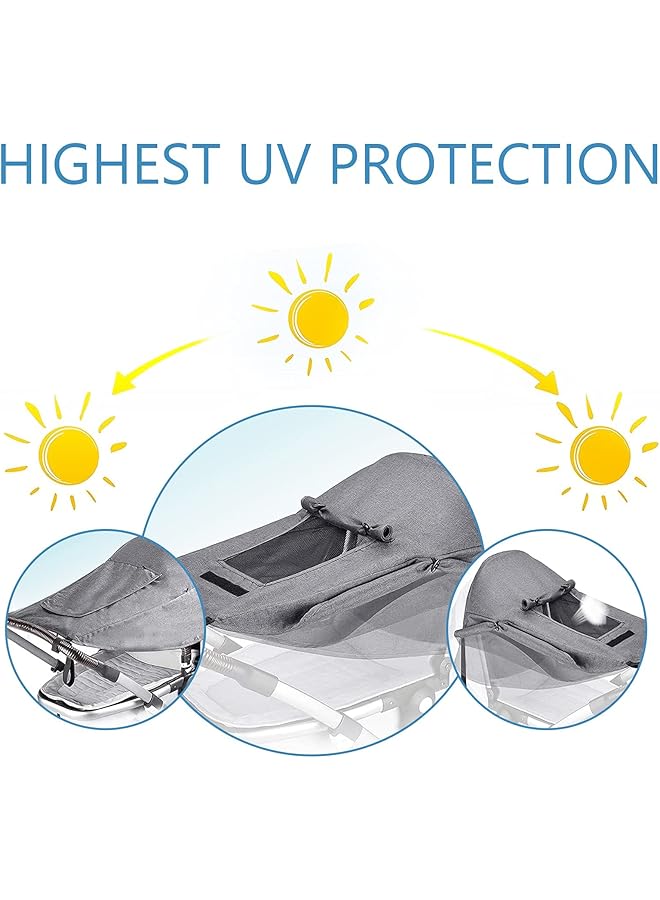 إيروريكس مظلة شمسية لعربة الأطفال، مظلة شمسية عالمية، مظلة شمسية بعامل حماية من أشعة الشمس فوق البنفسجية 50+، ملحقات عربة الأطفال - Image 4