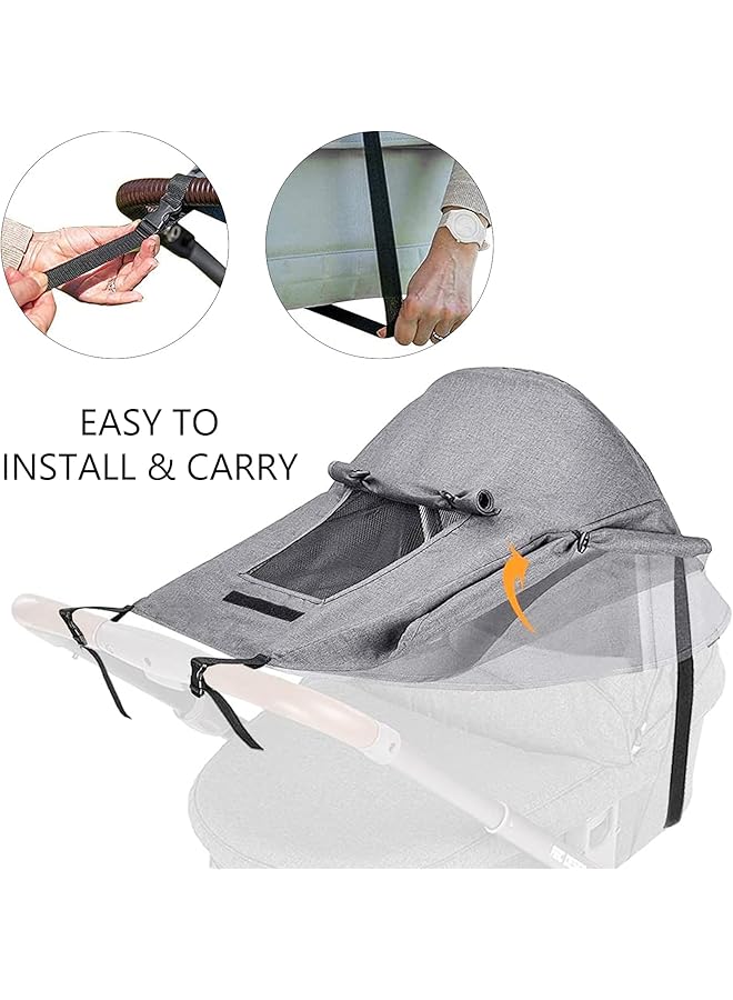 إيروريكس مظلة شمسية لعربة الأطفال، مظلة شمسية عالمية، مظلة شمسية بعامل حماية من أشعة الشمس فوق البنفسجية 50+، ملحقات عربة الأطفال - Image 5