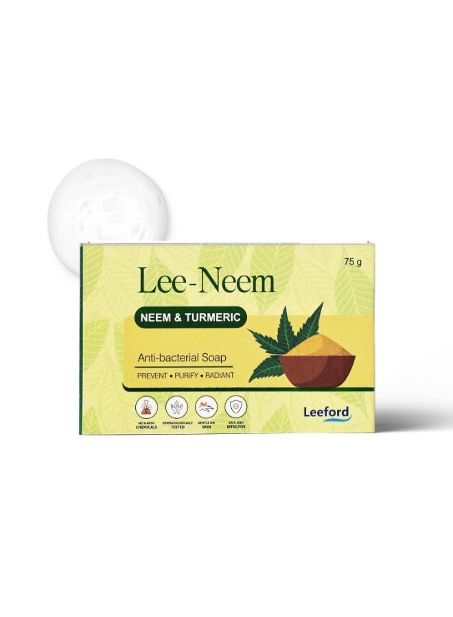 Leeford Lee-Neem Anti-Acne Soap for Glowing, Oil-Free Skin | Prevents Pimples, Deeply Purifies & Clears Scars | Dermatologically Safe | 75g (Pack of 4) - Image 3