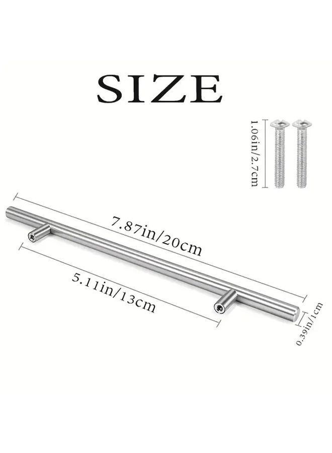 5pcs Stainless Steel T Handle 20cm Brushed Nickel Cabinet Drawer Pulls - Image 3