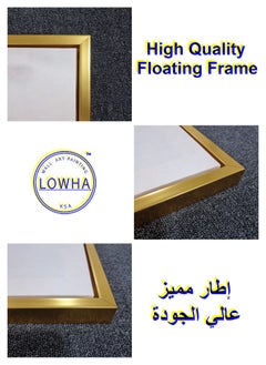 LOWHA Canvas Wall Art Stretched Over Wooden Frame with Gold Floating Frame, Wild Horse Head Painting, For Home, Living Room, Office Decor  - Image 5