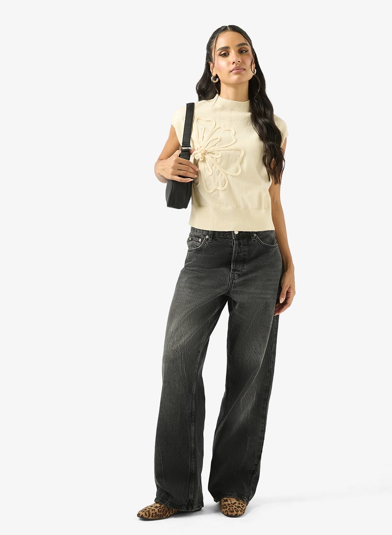 Ginger High Neck Knitted Relaxed Fit Top - Image 4