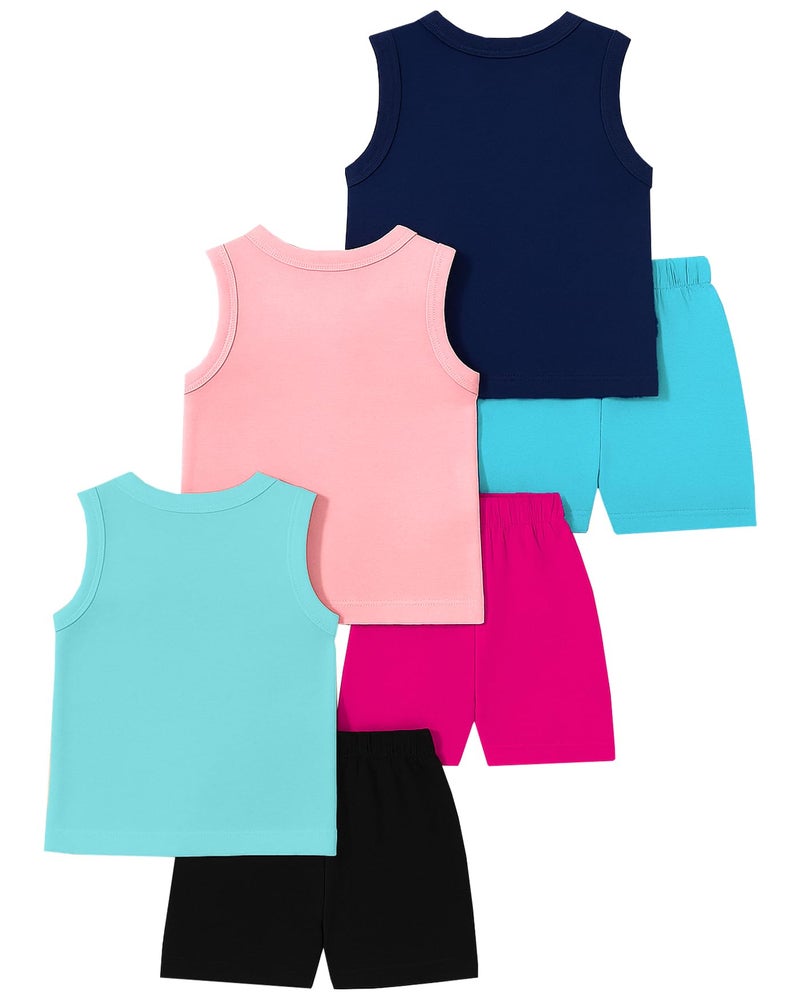 Kuchipoo Girls Regular Fit Sleeveless T-Shirts and Shorts Set (KUC-NSUT-153, 9-10 Years, Multi-Colored) - Image 2