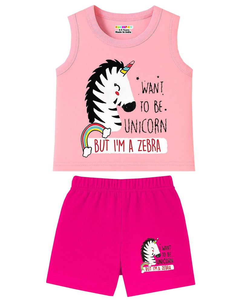 Kuchipoo Girls Regular Fit Sleeveless T-Shirts and Shorts Set (KUC-NSUT-153, 9-10 Years, Multi-Colored) - Image 4