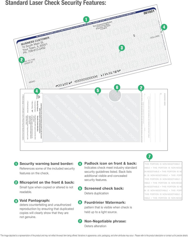 CAROUSELCHECKS 500 Sheets/Blank Laser 3 to A Page Computer Checks (Gray Safety) - Image 3