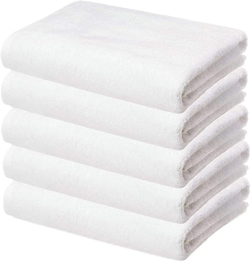 BDWEAVES 100% Cotton Large Full Size White Bath Towels for Hotel and Spa, Super Soft Absorbent Antibacterial, 550 GSM, Full Large Size-60 inch x 30 inch or 152 cm x 76 cm (Pack of 1) - Image 1