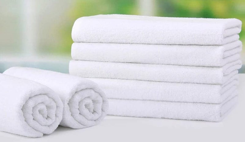 BDWEAVES 100% Cotton Large Full Size White Bath Towels for Hotel and Spa, Super Soft Absorbent Antibacterial, 550 GSM, Full Large Size-60 inch x 30 inch or 152 cm x 76 cm (Pack of 1) - Image 3