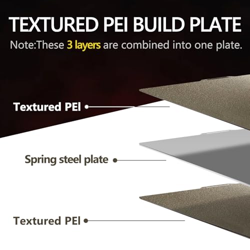 Wefuit Thicker 0.77mm Textured PEI Build Plate with QR Code for Bambu Lab P2S X2D X1 X1C X1E P1P P1S A1 Hot Bed,257x257mm Double Sided Heated Bed Flexible Spring Steel Sheet for Bambus 3D Printer Platforms - Image 3