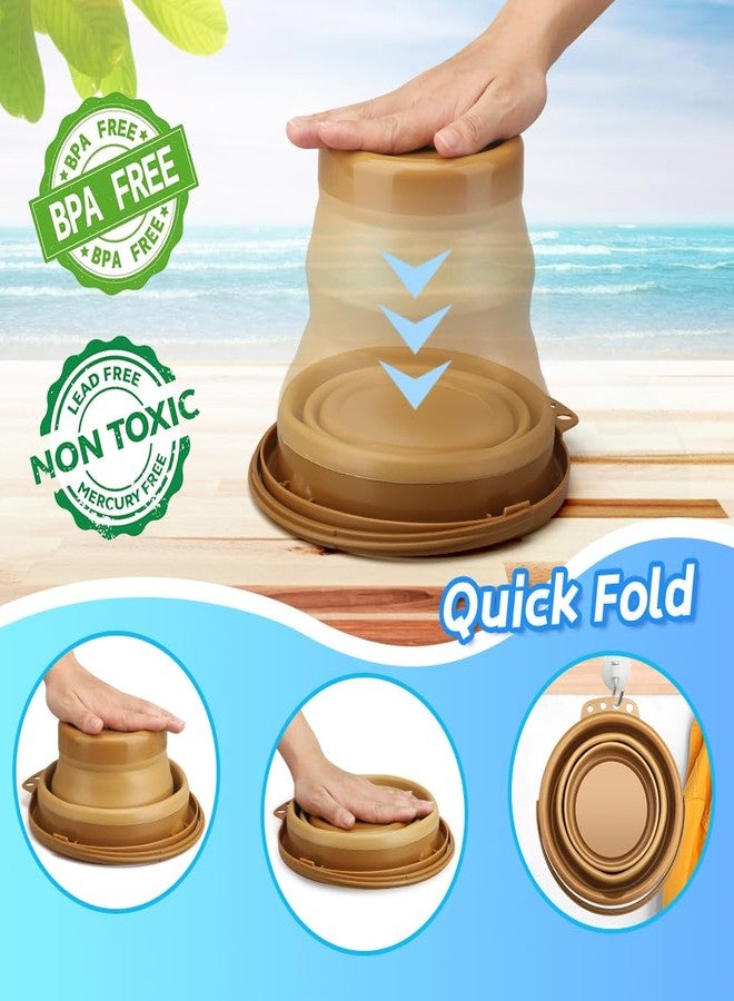 Dilabnba Collapsible Beach Buckets Set Toys, Easter Eggs Buckets, 3PCS 2.5 L Portable Silicone Foldable Pails for Camping Sandbox Garden Beach Party Fishing - Image 2