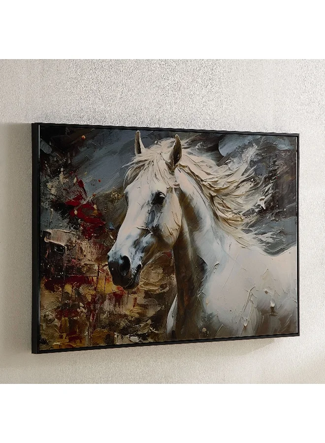 Home Box Fossel Abstract Horse Framed Picture with ABS High Gloss Surface - 60x90x3 cm