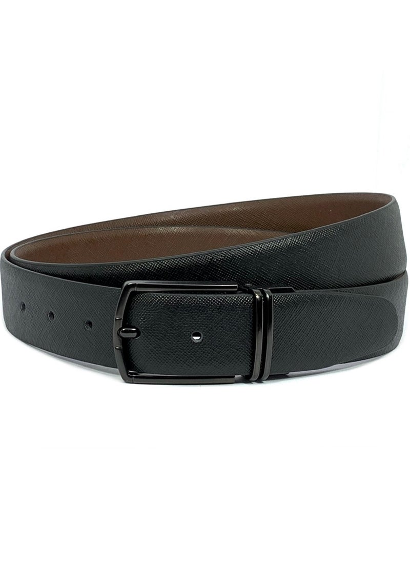 Classic Milano - Classic Milano Genuine Leather Reversible Belt for Men | Black & Brown Formal Belt for Business or Office Wear | Men's Leather Belt - Image 1