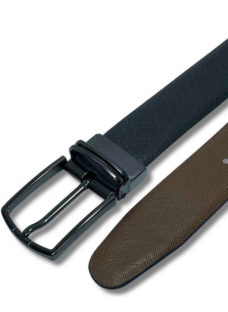 Classic Milano - Classic Milano Genuine Leather Reversible Belt for Men | Black & Brown Formal Belt for Business or Office Wear | Men's Leather Belt - Image 1