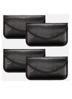 4 Pcs Faraday Bags Signal Blocking Key Pouch Wallet Anti-Tracking Anti Theft Car Protection RFID Signal Blocking for Phones Key Fobs