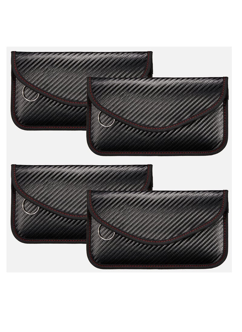 SYOSI - 4 Pcs Faraday Bags Signal Blocking Key Pouch Wallet Anti-Tracking Anti Theft Car Protection RFID Signal Blocking for Phones Key Fobs - Image 1