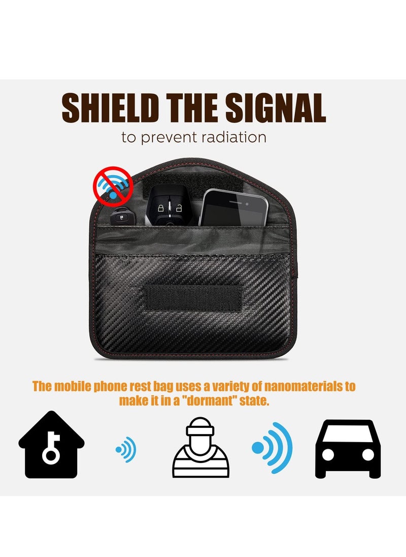 SYOSI - 4 Pcs Faraday Bags Signal Blocking Key Pouch Wallet Anti-Tracking Anti Theft Car Protection RFID Signal Blocking for Phones Key Fobs - Image 1