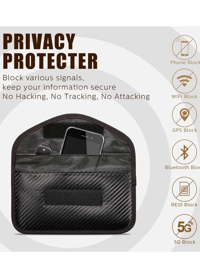 SYOSI - 4 Pcs Faraday Bags Signal Blocking Key Pouch Wallet Anti-Tracking Anti Theft Car Protection RFID Signal Blocking for Phones Key Fobs - Image 1