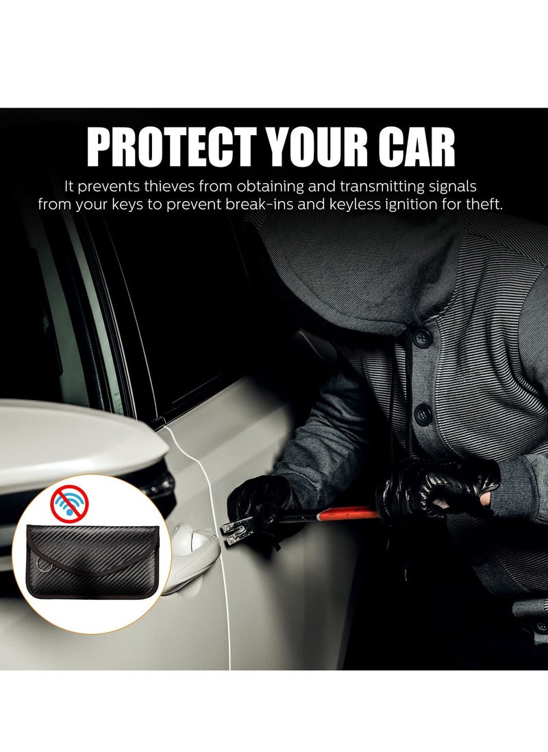SYOSI - 4 Pcs Faraday Bags Signal Blocking Key Pouch Wallet Anti-Tracking Anti Theft Car Protection RFID Signal Blocking for Phones Key Fobs - Image 1