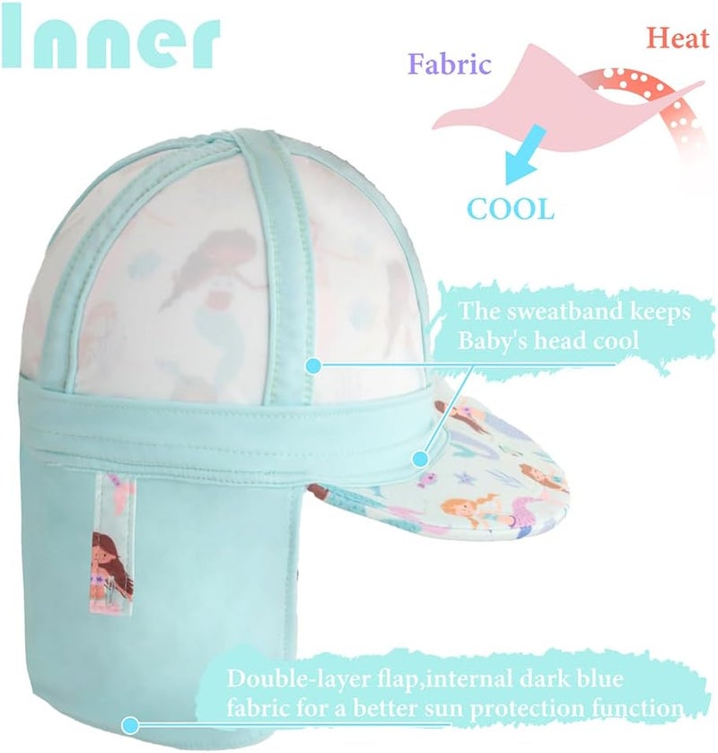 Gifts Treat Kids Legionnaires Hat, UPF 50+ Sun Protection Swim Cap Flap Hat for Kids, Quick Drying Boys Sun Hat with Neck Protection for Beach Seaside Pool… - Image 5