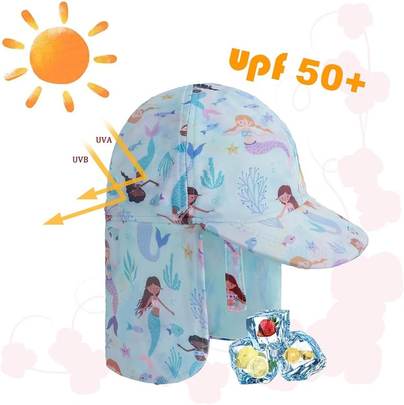 Gifts Treat Kids Legionnaires Hat, UPF 50+ Sun Protection Swim Cap Flap Hat for Kids, Quick Drying Boys Sun Hat with Neck Protection for Beach Seaside Pool… - Image 3
