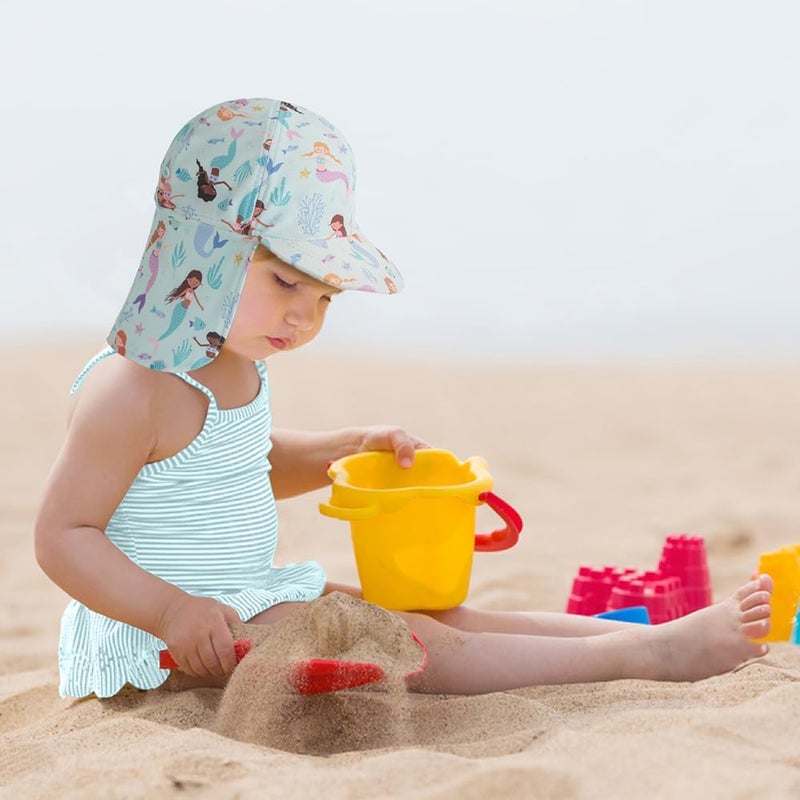 Gifts Treat Kids Legionnaires Hat, UPF 50+ Sun Protection Swim Cap Flap Hat for Kids, Quick Drying Boys Sun Hat with Neck Protection for Beach Seaside Pool… - Image 2