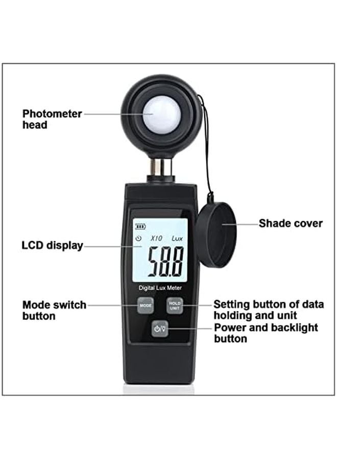 مقياس الإضاءة الرقمي المحمول اليدوي للمصابيح والتعدين وتربية الحيوانات - Image 3