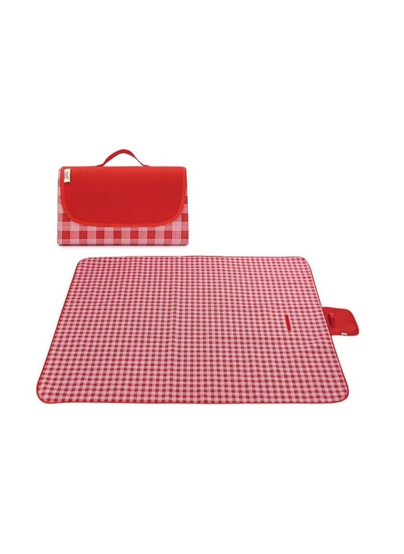 Outdoor Picnic Blanket Extra Large Sand Proof and Waterproof Portable Beach Mat for Camping Hiking Festivals Red 180*145cm