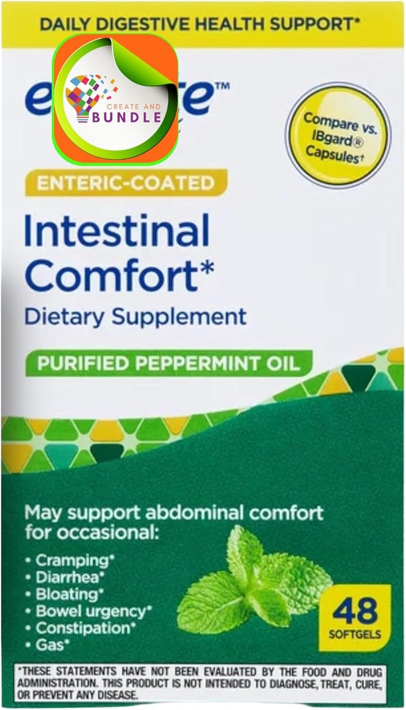 Create and Bundle Equate Peppermint Oil Softgels 48 Count  Dietary Supplement for Enhanced Digestive Health Natural Peppermint Extract Supports Gastrointestinal Comfort  Create Sticker - Image 1