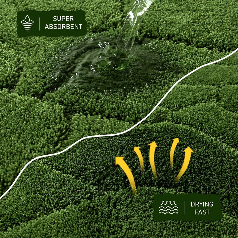 BSICPRO Large Bathroom Rugs  24X36 Inches Bath Mats for Bathroom Non Slip  Soft Absorbent Microfiber Bath Rugs  Quick Dry Bathroom for Shower Floor  Machine Washable (Forest Green) - Image 3