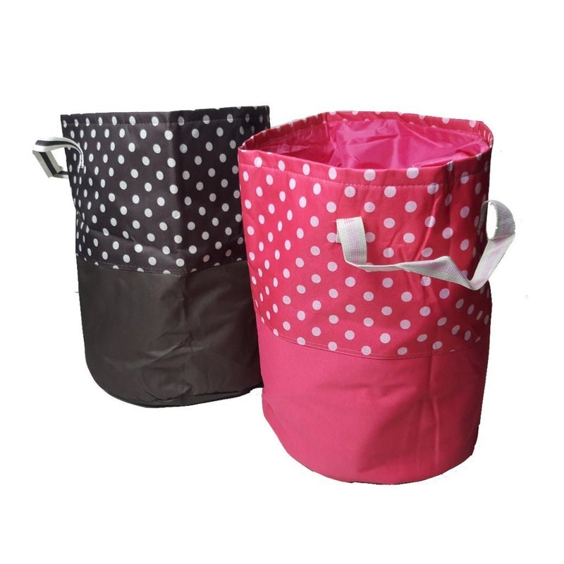 HOMIES Multipurpose European Style Round Shape Foldable Laundry storage BasketBagHamper with Handle Size LARGE Dimension 56 L 35 D cm Randon color - Image 5